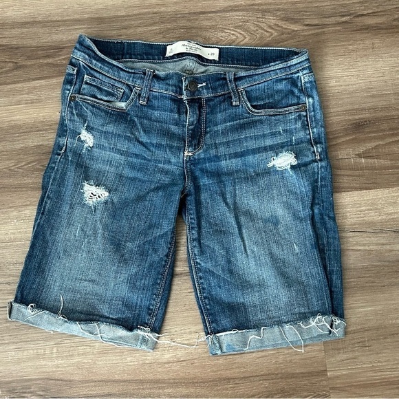 Abercrombie & Fitch Pants - Abercrombie and Fetch Blue Denim Bermuda Shorts women’s size 28